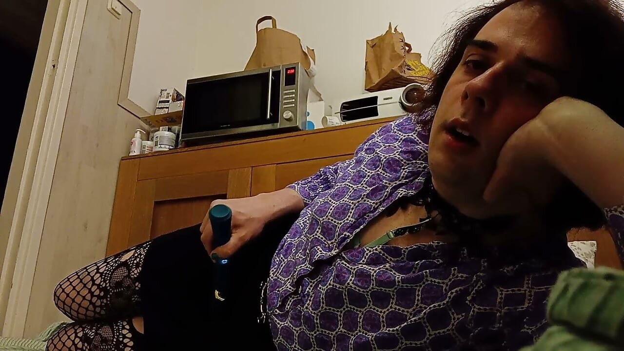 Femboy cumming in lingerie