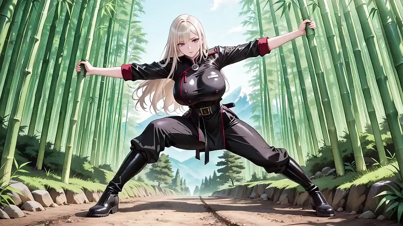 Blonde Valkyrie's Undressing Moment, That Great-slit Black Uniform Is Insane!