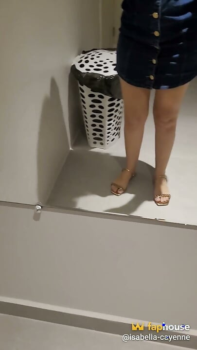 A Young Woman Touches Her Own Vagina in a Clinic Before a Gynecological Exam.