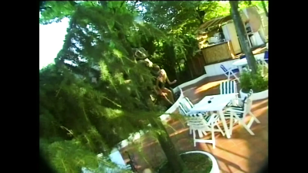 Slut Fucked on the Garden Table