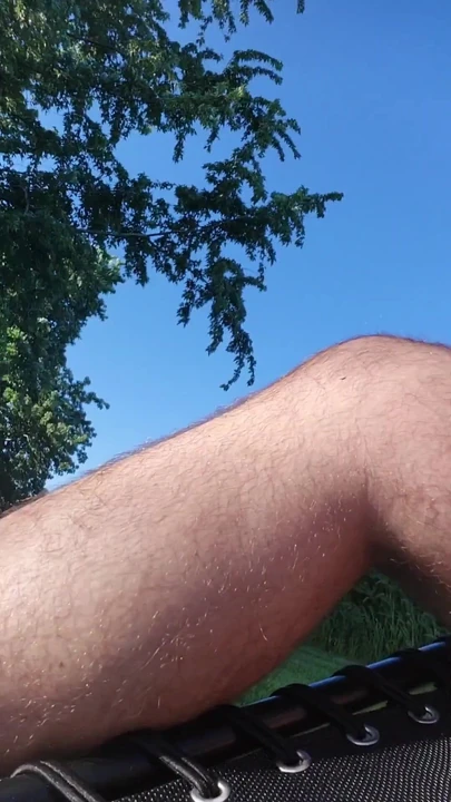 Memorable moment from "Fat guy strokes his thick cock outside"