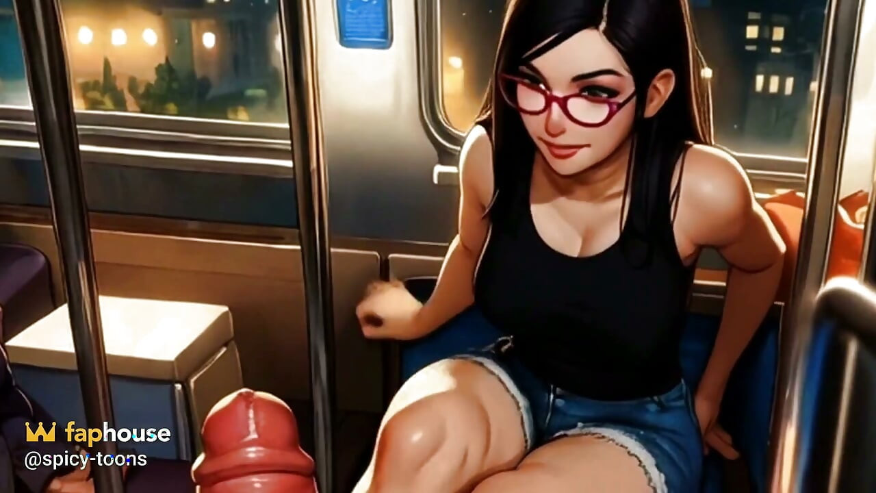Lin Gives a Footjob on the Train