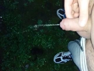 Me pissing again outdoors public gay