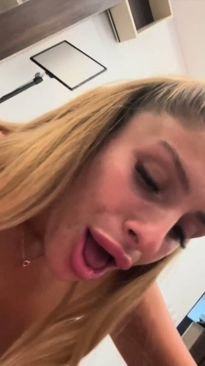18 Year Old Italian Webcam Star Blonde Does Footjob with Long Socks on a Giant Black Dildo