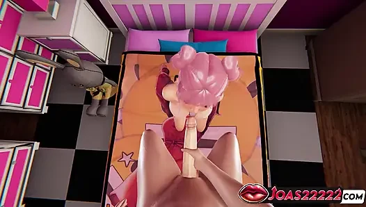 Sexy miyu rosa haare 3d hentai rule34 - sitzender handjob frenulum lecken, stöhnen und gloryhole-mund ficken, abspritzen