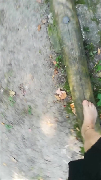Outdoor Balancing in Pantyhose