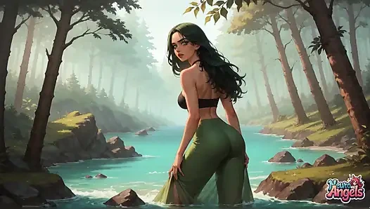 Jungle deluge: 5 penis membasahinya dengan kenikmatan yang sedap