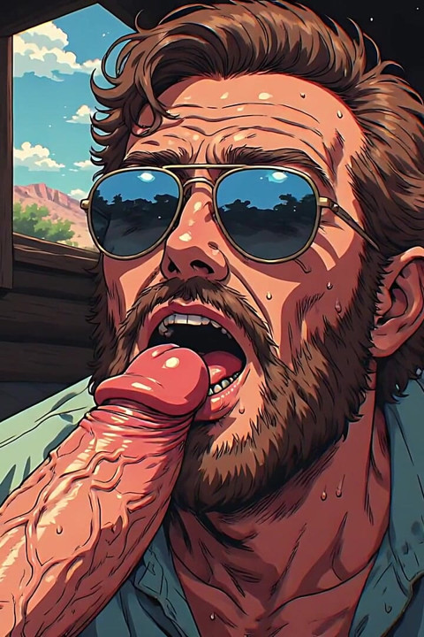 Hunks Sucking in Aviators Art