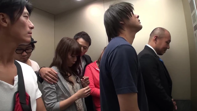 Elevator group sex - Japanese goes wild