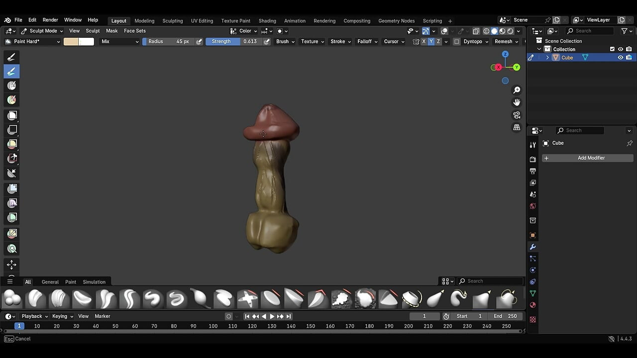 A circumstance dick with blender 3d