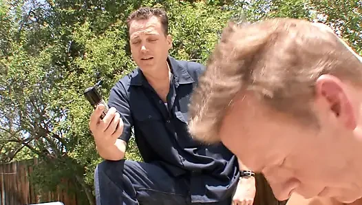Cuckold catches his beautiful young brunette woman being a slut with a real man