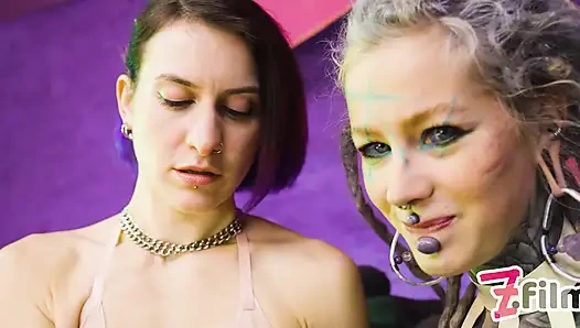 Double Metal Dildo Lesbian Fun with Anuskatzz