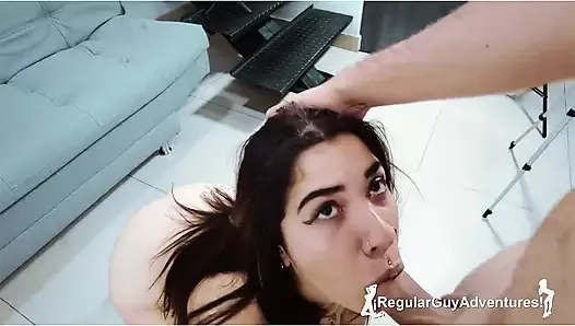 I covered her pretty face after facefucked her - RegularGuyAdventures