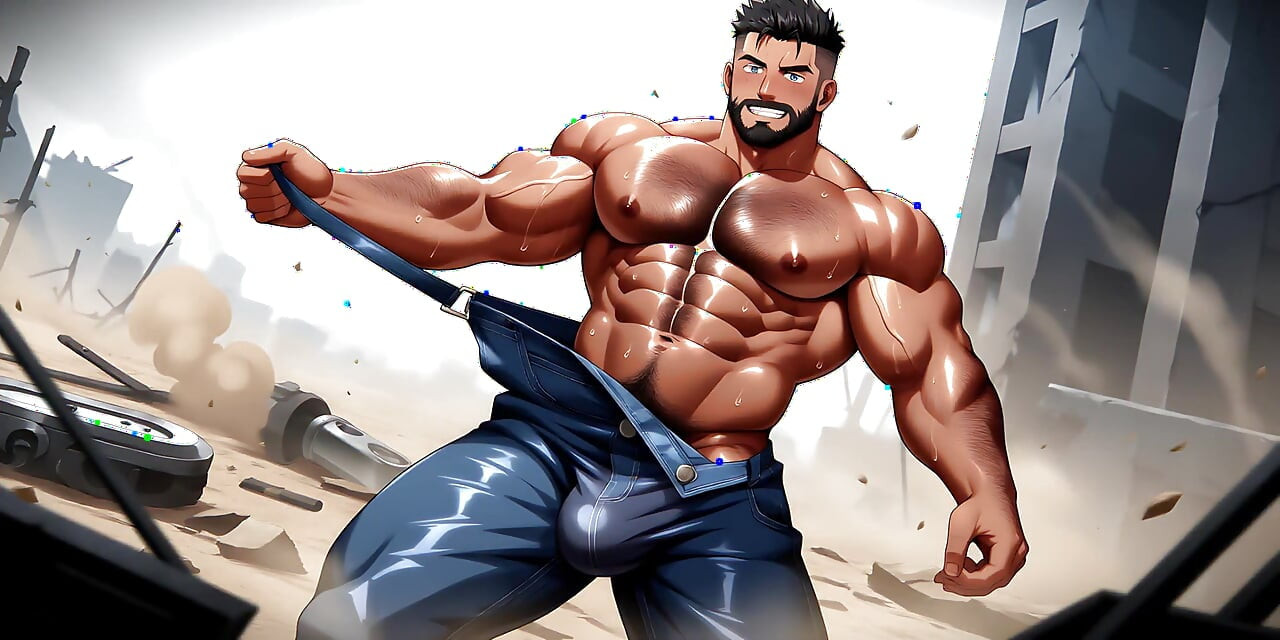 Hunks dengan bonjolan mengusik besar