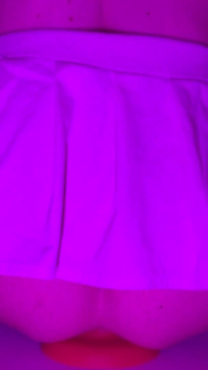 Sissy Girl In Short Skirt Bounces On a Huge 12-centimeter Thick Anal Plug | Clip 1