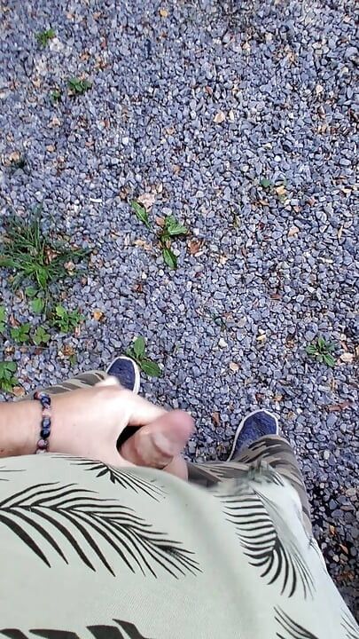 Risky handjob public