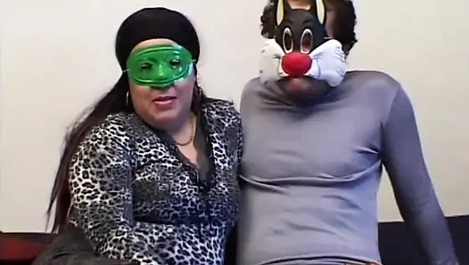 Busty Masked Fat Wife Fucked and Cummed on Pussy by Huge Amateur Cock