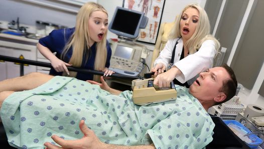 Haley Spades, doctoresse sexy et infirmière, et Missa Mars se font utiliser gratuitement par une patiente excitée - Freeuse MILF