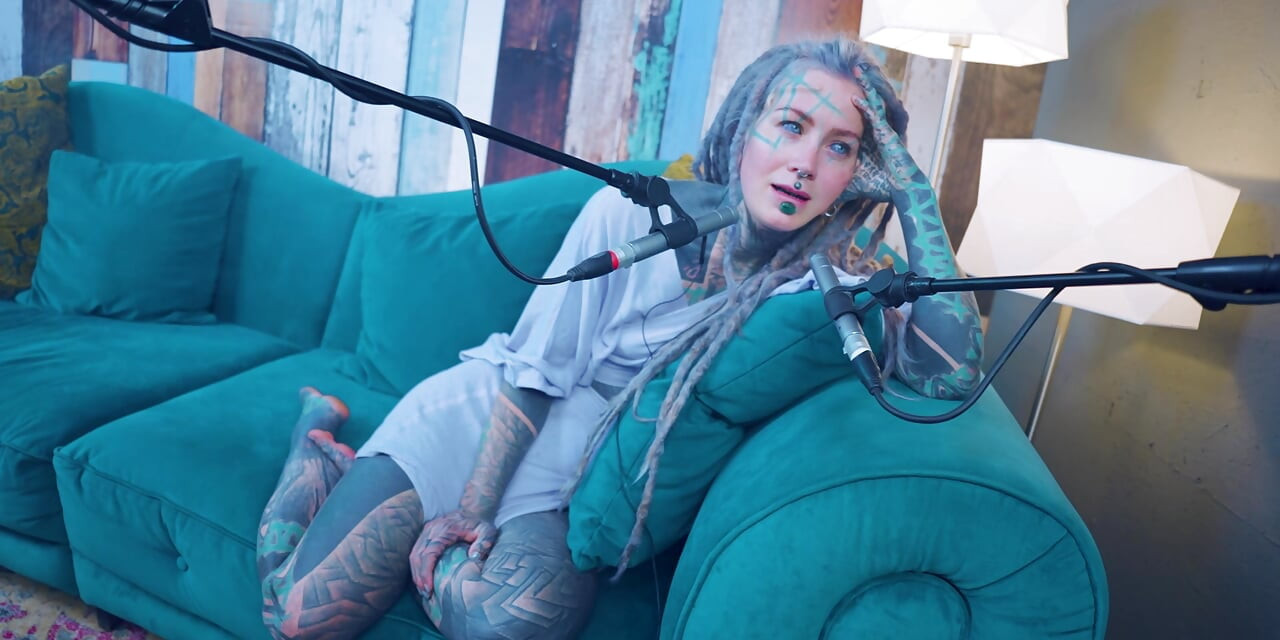 I talk about I - Isolation - ASMR podcast SFW talking goth skinny girl dreadlocks tattoo model inked girl