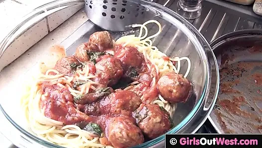 Curvy chick with huge boobs gets licked by her hairy girlfriend