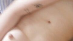 Daytime homemade passionate striptease with gentle masturbation and violent orgasm. Full version