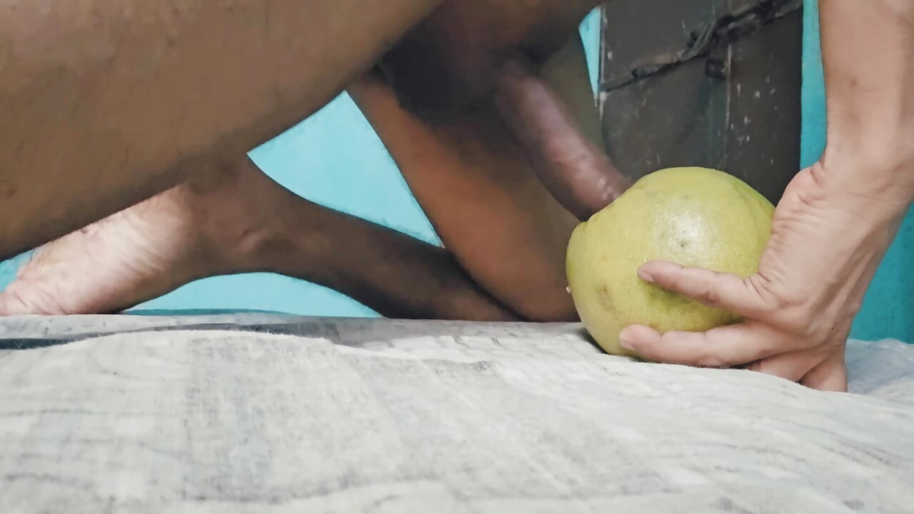 A Horny Fit  Guy Dig a Juicy Melon Badly, Made It's hole lose . Huge  Moaning  Until Cum On It