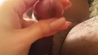 Hot Purple Long Toenail Footjob Handjob