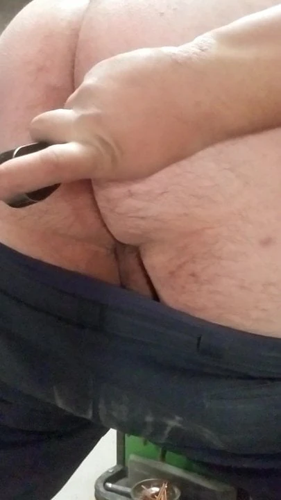 Using a tool to fuck my ass after work