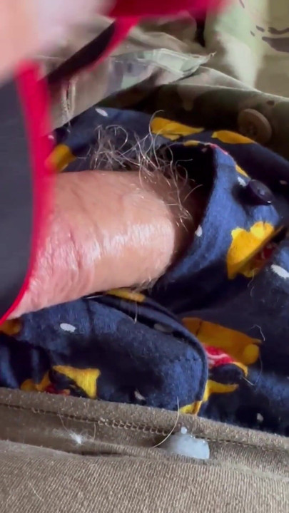 Captivating moment from "Soldier has fun on hump day with himself"
