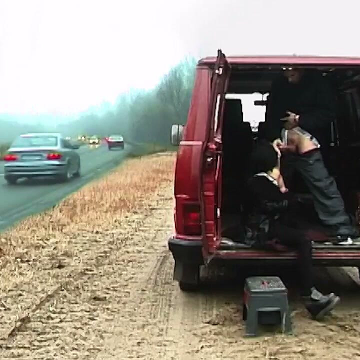 Crazy German couple fucking on street