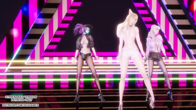MMD  BABYMONSTER - FOREVER - Ahri, Akali, Evelynn Sexy Kpop Dance League of Legends Hentai Uncensored 4K 60FPS