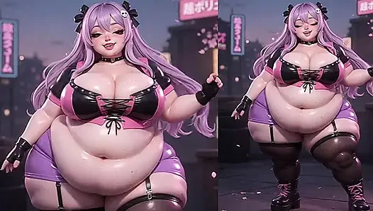 İri güzel kadın anime hatun mor tangayla büyük götünü sallıyor