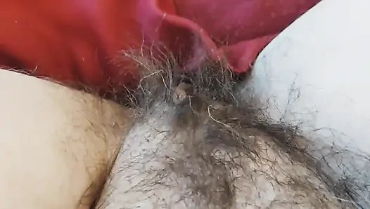 Extremely Hairy Pussy, POV Masturbation, Fingering, Big Labia, Orgasm with Moans