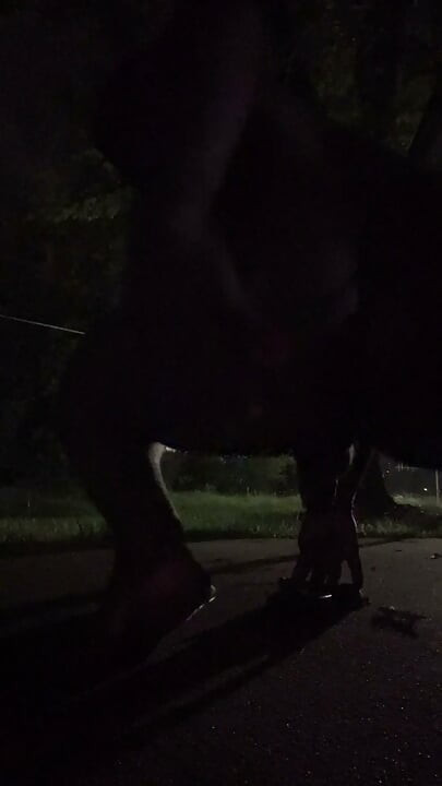 Fooling Around At Night Outside On The Sidewalk Fully Naked Part 4