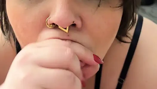 I suck his dick wearing lingerie