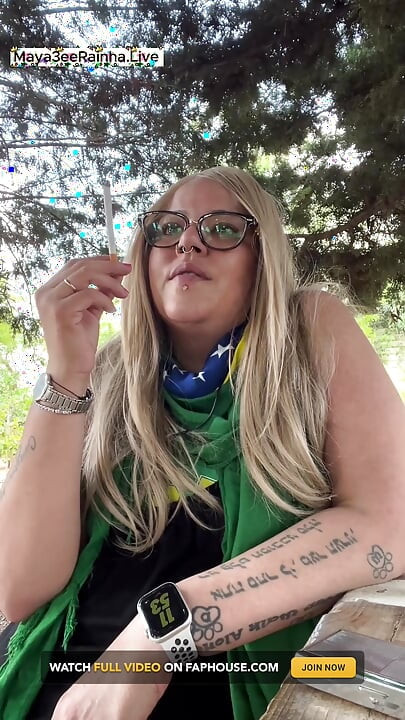 Brazilian BBW MILF Goddess Smoking Ritual in Nature