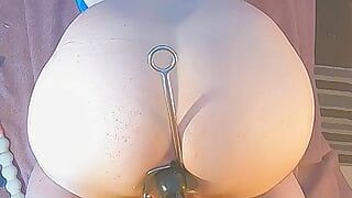 Anal Hook and Dildo - Having Fun in My Butthole That Burps