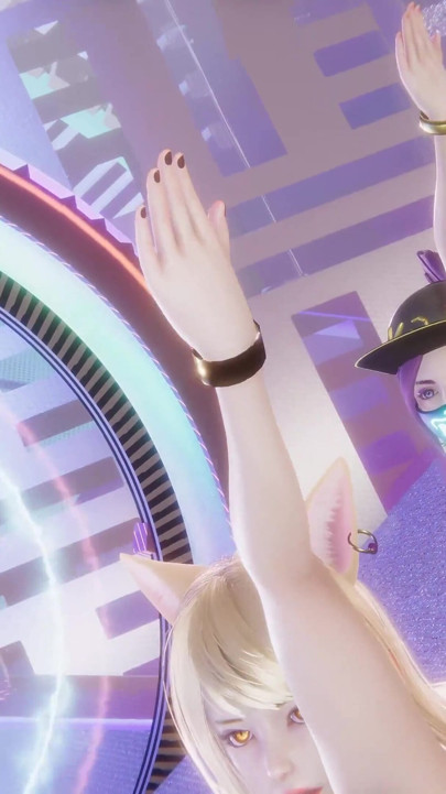 Mmd Kpop Demon Hunters - Huntrx - Golden Ahri Akali Kaisa Sexy Naked Dance League of Legends Hentai Uncensored