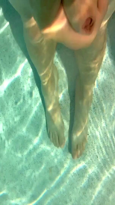 Powerful moment from "In the pool with my cock out and getting blown by the jets"