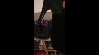 कम पर प्रेमिका साबर पठार ऊँची एड़ी के जूते (1. शॉट)