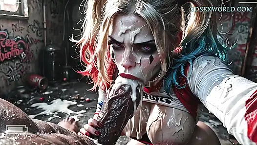 Naughty Harley Quinn Bathing in Cum (Realistic AI Generated)