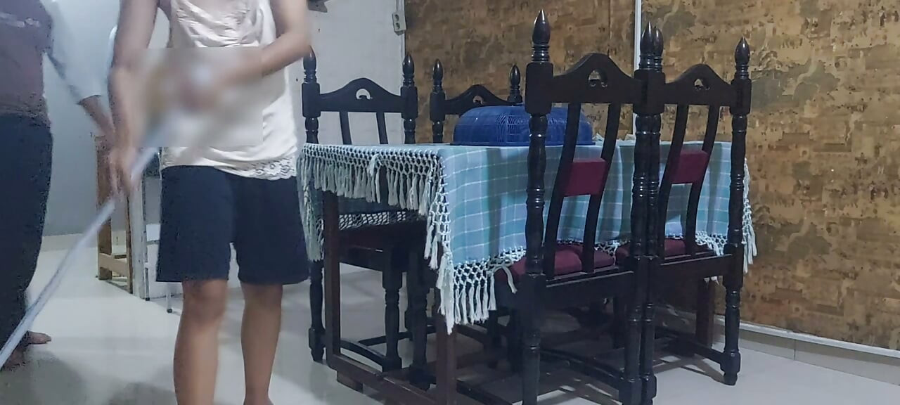 Hot Sister-In-Law Cleaning House Alone At Home