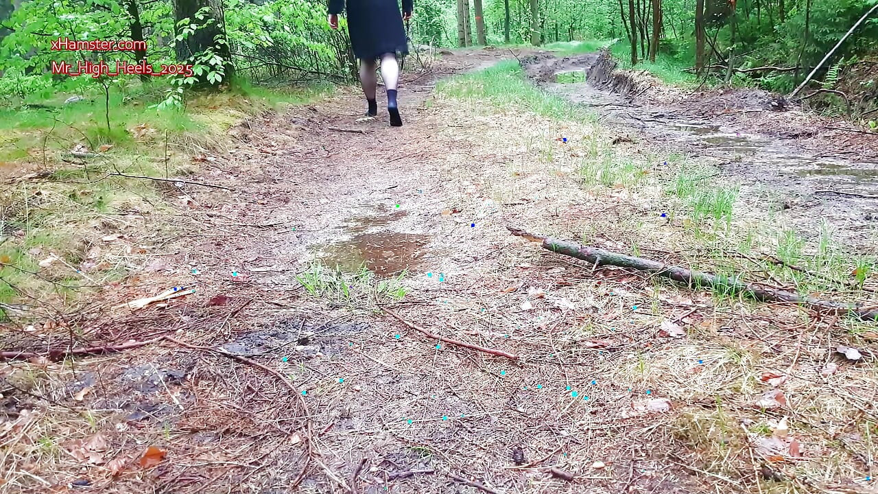 Met sokken in het bos