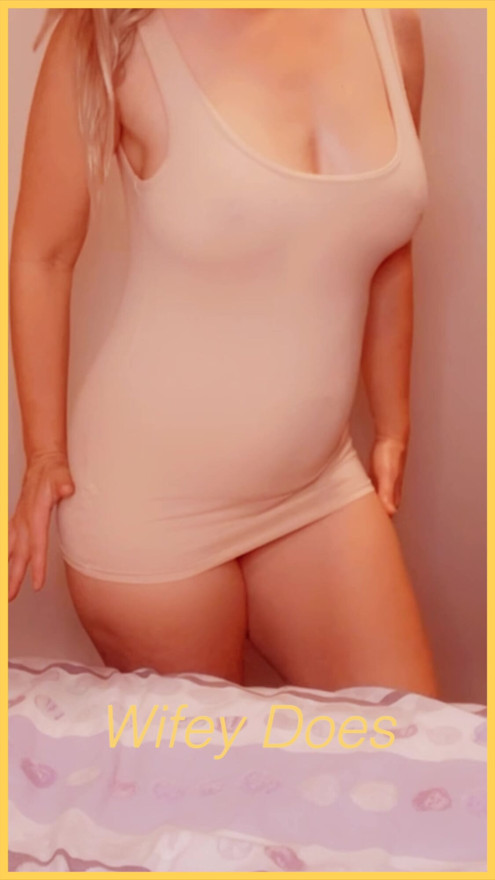 Wifey stuns in this tight see through dress.