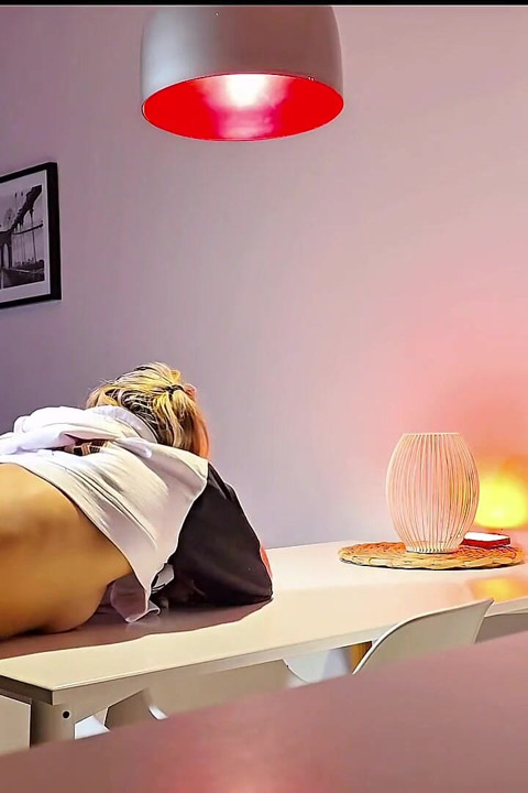 Aerial View of My Big Butt Being Penetrated Non-stop on the Table. Creampie