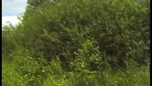 Hairy blonde mature have a nice time outdoors