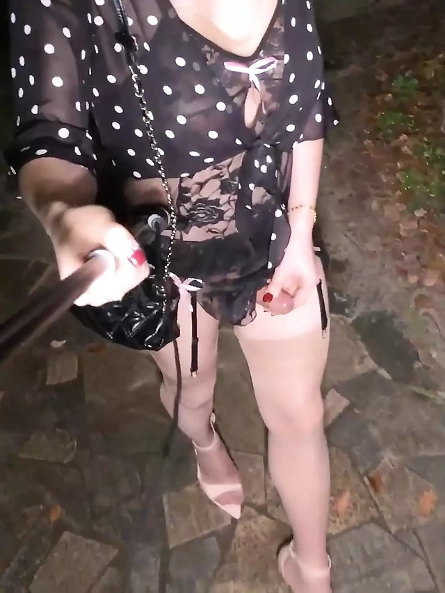 Sissy walks in the rain