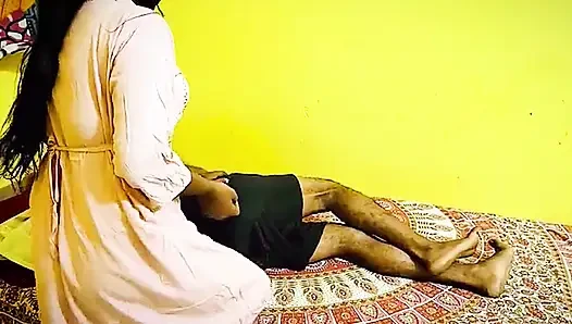 Asian Indian Desi New Couple Sanjana Majid Hardcore Making Love and Best Fucking Sweety Bhabhi sex with Blinkit Delivery Boy,