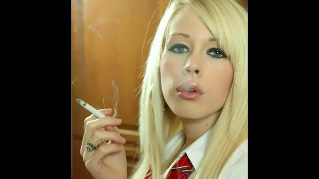 Attractive Blonde Smoker
