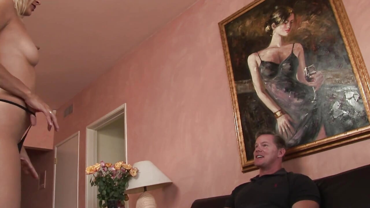 Blonde Milf rides on huge dick and sucks it